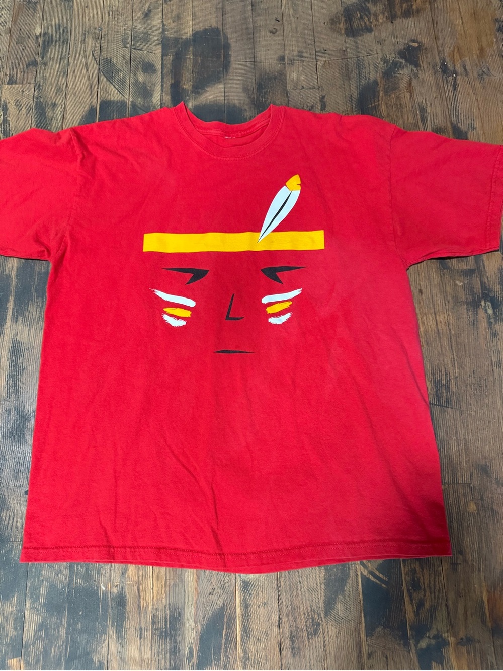 Y2K Kamikan Warriors Kennewick WA Red T Shirt We Are Brave No Tag  Size Large